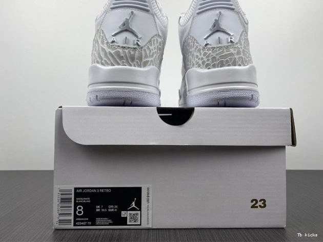 Reps TBK Air PS 'Triple 3 Jordan 429487-111 White' Retro 0714